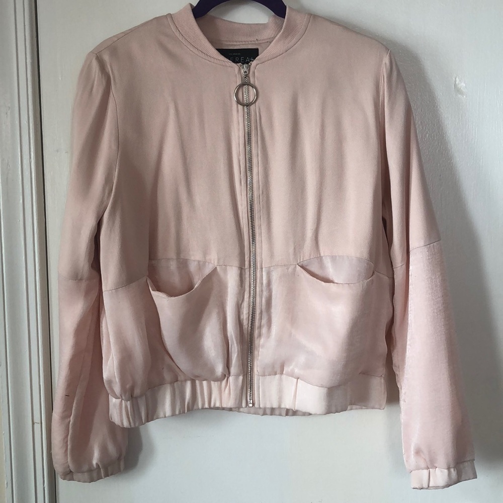 Ethereal Baby Pink Light Weight Bomber Jacket